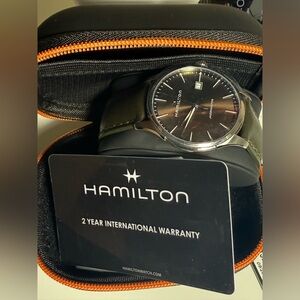 HAMILTON Jazzmaster Gent Quartz Brown Dial Leather Strap Men's Watch H32451801